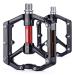 CXWXC Road/MTB Bike Pedals - Aluminum Alloy Bicycle Pedals - Mountain Bike Pedal with Removable Anti-Skid Nails A: Black-Red