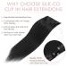 Silk-Co Clip-In Hair Extensions - 18 Clips 8 Tressen 110g Jet Black Remy Real Hair - Buy Online on GoSupps.com