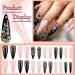 Punk Style Long Stiletto Press on Nails | Glossy Gold Glitter & Rhinestone Design | Luxury Acrylic Fake Nails for Women & Girls - Y2K Punk Manicure - Buy Online on GoSupps.com
