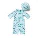 BONVERANO Baby Boys Swimsuit Toddler Bathing Suit Short-Sleeve Zipper One Piece Swimwear with UPF 50+ Sun Protection 6-9 Months Wave
