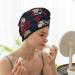 Hair Towel Wrap - Quick Drying Turban with Button | Roses Skulls Design | Perfect for All Hair Types - Buy Online on GoSupps.com