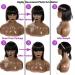 Ifly Brazilian Straight Bob Wig with Bangs - 12 Inch Real Human Hair 150% Density Natural Color Lace Front Free - Buy Online on GoSupps.com