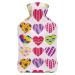 Color Heart Hot Water Bottle With Cover Plush Bed Bottle Hand Warmer For Adults And Children 26.5X15.3cm