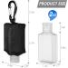 Jollsung Travel Size Hand Sanitizer Bottle Case Holder - 60ML/2 oz Flip Cap Reusable Bottles with Carabiner - Black - Buy Online on GoSupps.com