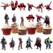 Superheld Cake Topper 48 pieces Avengers Cupcake Topper superhero cake decoration Ghost Spider Tortendeko Topper Muffins dessert decoration for children birthday parties and superhero party