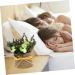 TOPBATHY Artificial Roses 2pcs Potted Roses Bonsai Pot Office Mini Linen Rose Bonsai Greenx2pcs 12X10CMx2pcs - Buy Online on GoSupps.com