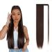 JJstar 70 cm Long Straight Ponytail Hairpiece Synthetic Hair Extension Braid Extension for Women Girls (Dark Brown)