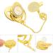 Alomejor Curved Baby Pacifier - 26 Letters Safe Materials Healthy Bling with Clips | 6-18 Months | Golden Color - Buy Online on GoSupps.com