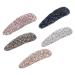 Lurrose Rhinestone Snap Hair Clips Barrettes: 5 pieces Decorative shiny crystal snap clips duckbill hairpins alligator clip barrettes headdress for party wedding daily