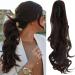 FXYTK Claw on Ponytail Clip in Ponytail Hair Extensions Hair Piece Clip on Pony Tail Hair Extension Claw Jaw Ponytail Extensions 18" Curly Medium Brown 18 Inch-Curly Medium Brown-18" Curly