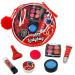 Miraculous Ladybug Kids Makeup Set - 10 Piece Bag with Nail Polish Hair Chalk Stickers & More - Safe Non-Toxic Pretend Play Cosmetics - Miraculous Ladybug Themed Makeup Kit for Children