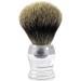 Hans Baier Exclusive shaving brush acrylic clear with silver ring
