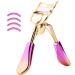 Luxspire make -up eyelash pliers classic metal eyelash pliers professionally eyelash pliers with 4 pieces silicone replacement pads convenient handle makeup eyelash pliers for all eye shapes eyelash lifting pink