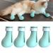 4 pieces silicone-anti-scratch-cat shoes anti-off shoes nail gloves cat boots only for cats silicone pussy cat pawn cat feet claw covers for (green)