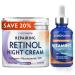 Night Cream Face Moisturizer & Vitamin C Serum 20% Bundle Retinol Collagen Niacinamide Anti Aging Overnight Mask and Stem Cell Serum - Save 20%