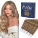 FSHINE TAPE in extensions real hair 50cm glue in extensions real hair golden brown to dark blonde Remy balayage extensions 20 pieces 50 grams of Brazilian hair #10/16/16 2. Tape #10/16/16 50cm
