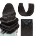 Agmity clip in Extensions Real hair 100% real hair natural black 7 pieces 35cm 110g for clinging human hair double sewn clip in remy real hair extensions (35cm #1b natural black)