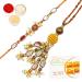 Ghasitaram Gifts Rakhis Online - Rakhi for Brother- RM-179 Bhaiya Bhabhi Rakhi with 400 GMS of Besan Barfi Rakhi Set with 400 gms of Besan Barfi