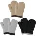 QKURT 3 Pairs Thickened Toddler Knitted Mittens Solid Color Magic Thermal Winter Baby Gloves Thick Fleece Inner Knitted Full Finger Outdoor Gloves for most 1-3 Years Boys and Girls