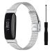 Mvryce Inspire Watch Strap unique adjustable stainless steel bracelet Quickly lock replacement tape metal bracelet Watch bracelet Compatible with Inspire/Inspire HR/ACE 2 Smart Watch (silver)