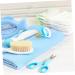 Toyvian 6 Pcs Baby Brush Set - Baby Bath Shower Head Shampoo & Hair Comb Set | Silicone Hair Scrubber & Wool Brush | Infant Hair Care Kit | Blue - 3pcs 14x5cm - Buy Online on GoSupps.com