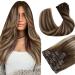 Hot sales product Hetto balayage clip extensions real hair brown clip in extensions remy real hair clip in hair decay balayage #4/27/4 chocolate brown to caramel blonde 55 cm 2-2 #4/27/4 balayage