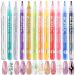 U-Shinein 12 Colors Nail Art Pens 3D Painted Drawing Nail Graffiti Pen Liner Nail Point Quick Dry & Waterproof Nail Art DIY Painting Pen Doting Flower Letter Abstract Lines Details Pen Nail Art Kit 1.00 ml (Pack of 1)