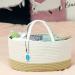 Casaphoria Large Baby Diaper Caddy Organizer - Nursery Storage Bin for Boys & Girls | Car Organizer - Cotton Rope Basket Portable Bag | Baby Shower Gift (White/Yellow 15.5 x10 x7) - Buy Online on GoSupps.com