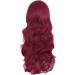 MapofBeauty 28 Inch Red Long Curly Synthetic Wig with Side Bangs for Women - Buy Online on GoSupps.com