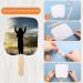Fan Handle Craft Sticks - 25 Sets of Wavy Wooden Sticks with Blank White Cardstock, Double Sided Tape - DIY Crafting and Painting Supplies for Hand Held Parlor Fans - Buy Online on GoSupps.com