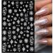 8 Sheets Christmas Nail Art Stickers Decals Self-Adhesive White Snowflakes Winter Nail Supplies Nail Art Design Decoration Accessories - Buy Online on GoSupps.com