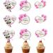 9PCS Happy Mother's Day Cake Toppers Heart Flower Cake Picks Cupcake Topper for Mother's Day 3 Styles Cake Decoration for Birthday Mother's Day Party Favors Style a