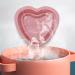 Geteawily Makeup Brush Cleaning Bowl Silicone Makeup Brush Cleaning Bowl | Heart Shape Silicone Cosmetic Brush Cleaner Cleaning Pad Pink - Buy Online on GoSupps.com