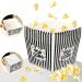 DECYOOL Popcorn Bowl 6 Pack Paper Popcorn Buckets Paper Popcorn Set Bowl Classic Black & White Striped Container Big Popcorn Containers for Movie Night (8.66" Square x 5.9" Deep) - Buy Online on GoSupps.com