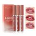 3 Colors Nude Matte Lipstick Set Liquid Matte Lipstick Velvet Nude Pink Lipstick Lip Stain Long Lasting Waterproof Non-Stick Cup Not Fade Lip Gloss Lipstick for Women Lip Makeup Lip Stick Pack-Set B