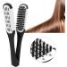 Hair Straightener Brush Anti Static Dual Brush Comb Professional V Shaped Clamp Styling Comb Hair Straightening Comb Hairdressing Tool for Home Travel - Buy Online on GoSupps.com