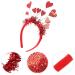 Beaupretty Glitter Heart Headband - Red Lametta Hair Band for Valentine's Day Weddings & Photo Props - Buy Online on GoSupps.com