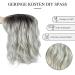 Parxitn Short Bob Wig with Ponytail - Natural Ombr Silver Synthetic Hair for Daily Party Halloween & Cosplay Wavy Curly Wigs for Women - Buy Online on GoSupps.com