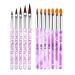 7pcs acrylic brush + 5pcs nail gel brush nail art brush set uv gel brush acrylic brushes for gel gel diy nail design carving painting pen nailart brush set 12 STK violet