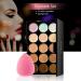 Anself Concealer Corrector Palette - 15 Shades Camouflage Makeup Contouring Highlighter & Oval Brush | International Shipping Available - Buy Online on GoSupps.com