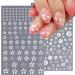 White Flower Nail Decals | Cherry Blossom Leaves Nail Stickers | 3D Self-Adhesive Nail Art Supplies - Buy Online on GoSupps.com