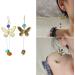 Feylie Elegant Yellow Butterfly Pendant Earrings | Stylish Acrylic Dangle Earrings for Women & Girls - Buy Online on GoSupps.com