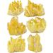 Kyeygwo Natural Mountain Crystal Titanium Coated Quartz Cluster - Healing Reiki Stone Decoration Irregular Gem Figure Lemon Yellow (30x17x15mm - 70x45x60mm) - Buy Online on GoSupps.com