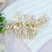 PTORIZNY Wedding Rhinestone Hair Comb Crystal Pearl Bride Hair Combs Gold Side Hair Combs Leaf Headpiece Bridal Hair Accessories for Women and Girls - Buy Online on GoSupps.com