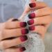 Ombre Short Square Acrylic Full Cover False Nails - 24pcs Red Black | International Shipping Available - Buy Online on GoSupps.com