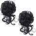 2 Black Wig Loops Women's Hair Accessories Hair Extensions Wig Pieces Curly Bun Bun Extension Clip-On Hair Messy Bun for Women With Thin Hair Short Hair Extensions Hair Accessories
