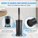 UPTRONIC Extra Long Handle Toilet Brush Set with Durable Bristles and Covered Holder - Black | Bathroom Cleaning Essential - Buy Online on GoSupps.com
