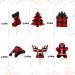 TSJ 24 PCS Christmas Cupcake Toppers Cake Decorations Xmas Cupcake Picks Christmas Party Decorations Red Black Grid - Buy Online on GoSupps.com