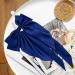 Navy Blue French Bow Hair Clip with Silky Satin Tail - Women's Hair Accessory - Buy Online on GoSupps.com