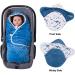 Baby Swaddle Blanket with Hat | Ultra Thick 90x90cm | for Stroller, Baby Carrier, High Chair | Grey Stars Design | Blue Whale | 6-12 Months - Buy Online on GoSupps.com
